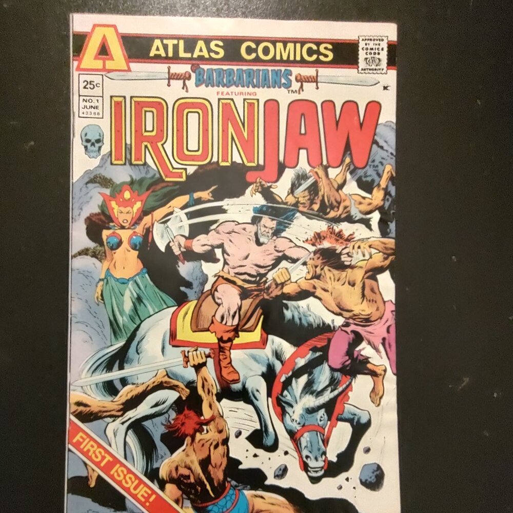 BARBARBIANS # 1 FEATURING iRON JAW ATLAS COMICS Cover by Rich Buckler